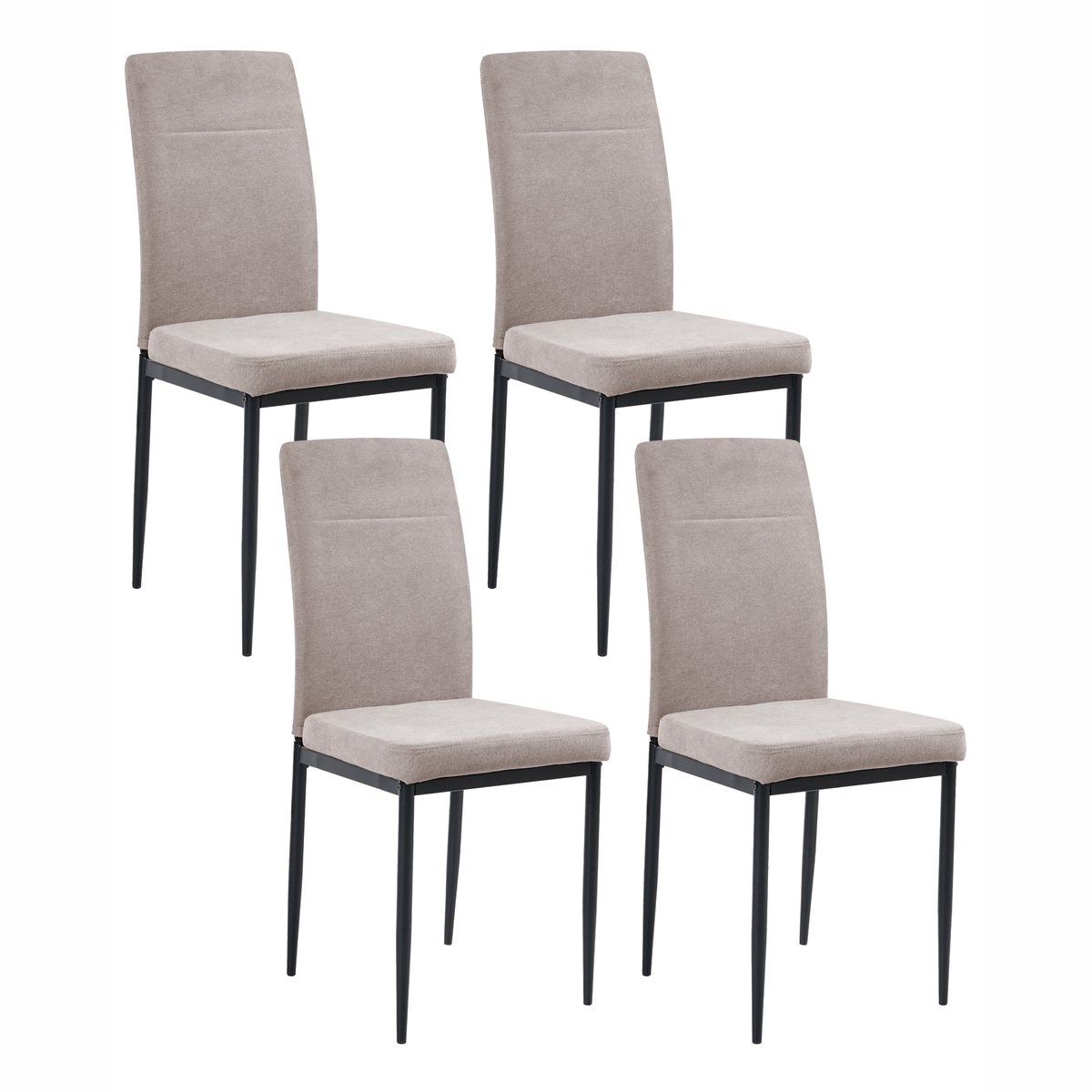 RINER - Eetkamerstoel set van 4 - Taupe - Polyester