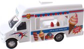 Toi-toys Truck Ice Cream Pull Back 12 Cm Jongens Wit