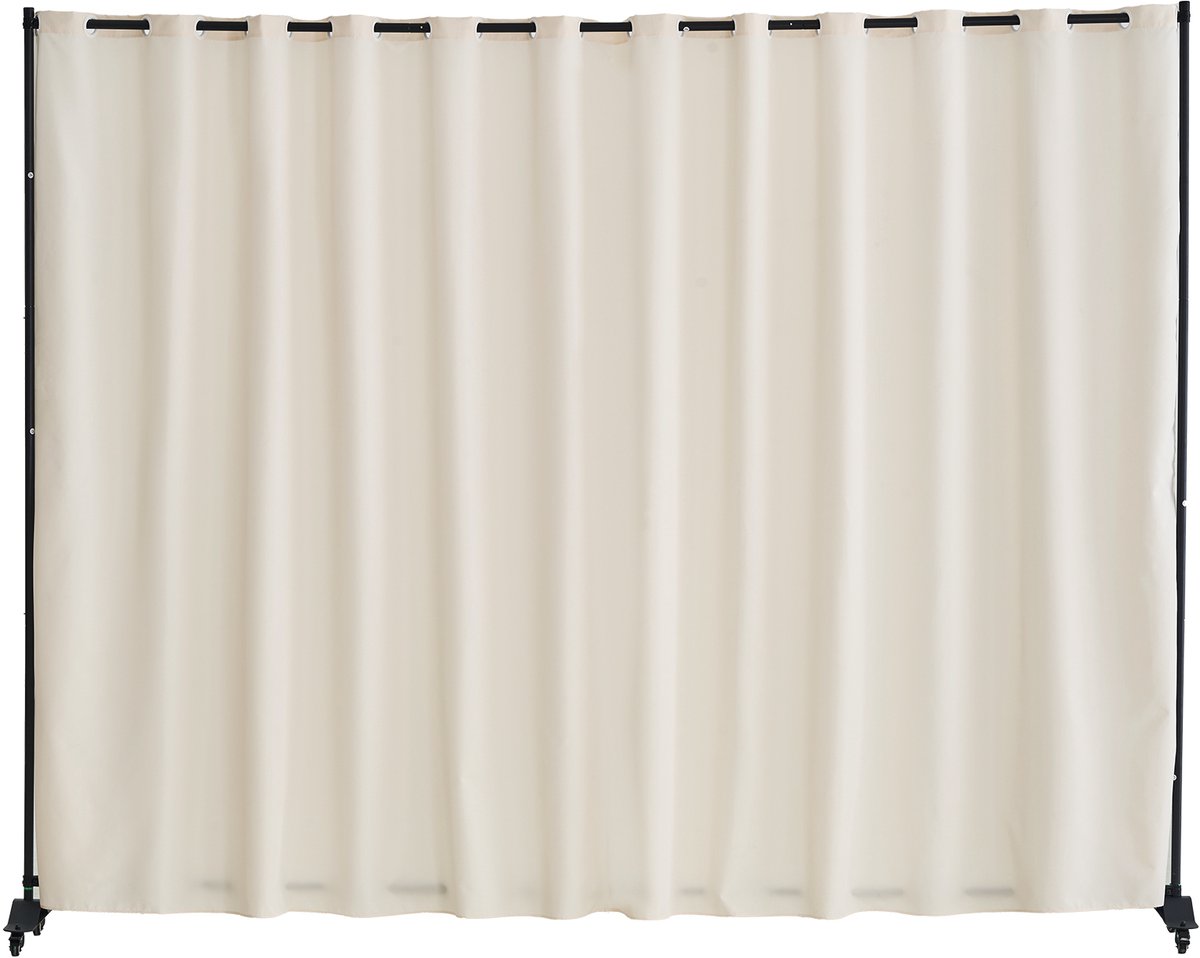 Vevor Room Divider Partition Screen Draagbaar Oprolbaar Beige Enkel Paneel Kantoor Gebroken wit
