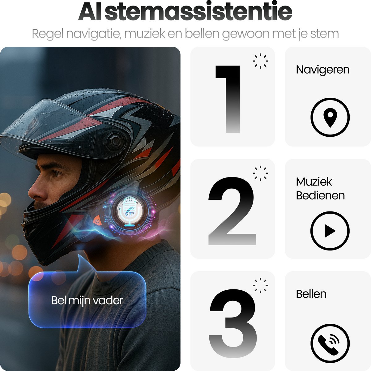 Phreeze MotorMic Bluetooth - Waterdichte Helm Headset thumbnail 4