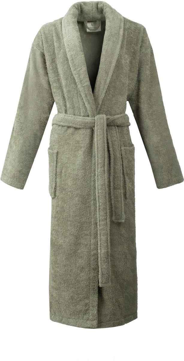 L&G - Unisex Badjas - 100% Katoen Badjas - XL - Groen - Katoen badstof - Ochtendjas - Sjaalkraag - Badjas dames - Badjas heren - Badjas dames en heren - Maat XL