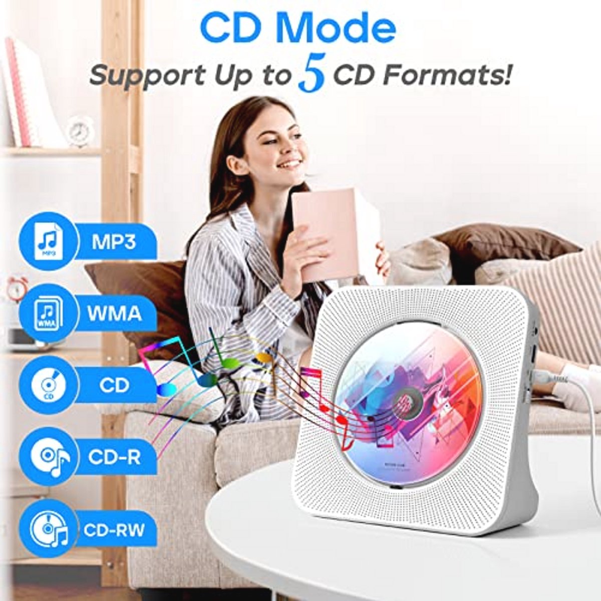 CD-speler met Bluetooth en luidsprekers voor thuisgebruik