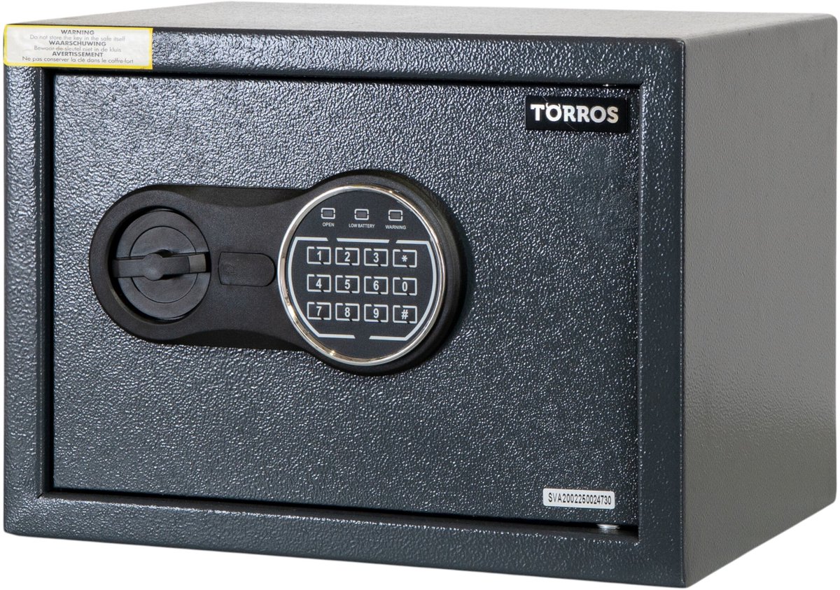 Elektronische kluis 25 l - Hotel type - met 3 indicatielampjes 229x405x336 mm Torros KLE229