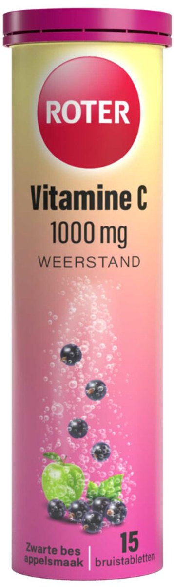 Roter Vitamine C 1000 mg Appel- Zwarte Bes - 4 x 15 bruistabletten - Voordeelverpakking