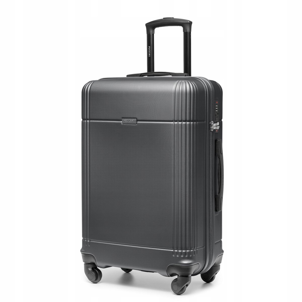 PUCCINI Dublin Koffer M Hard ABS Zwart - 65cm