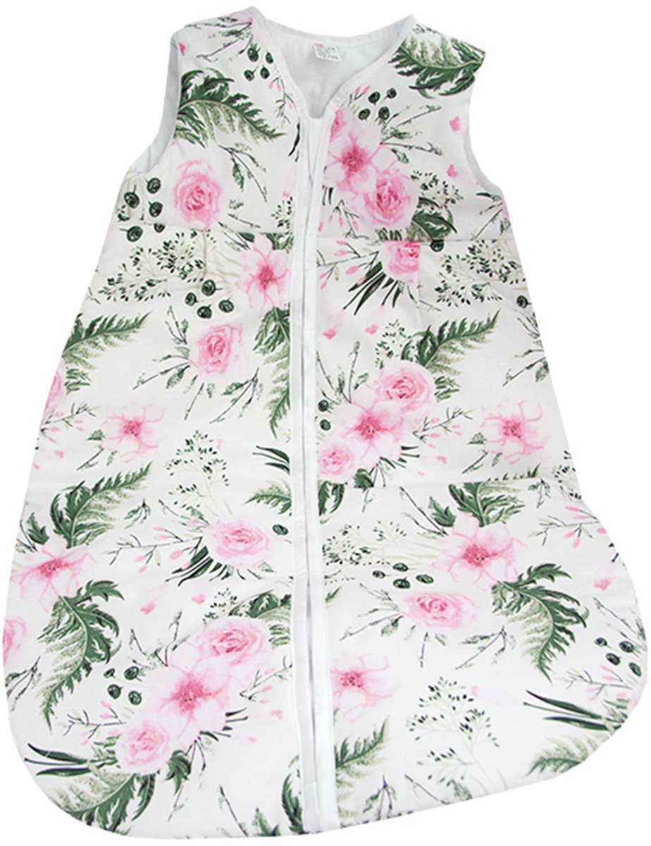 Baby Slaapzak 56-62cm - 100% Katoen, All-Season, Roze Roos