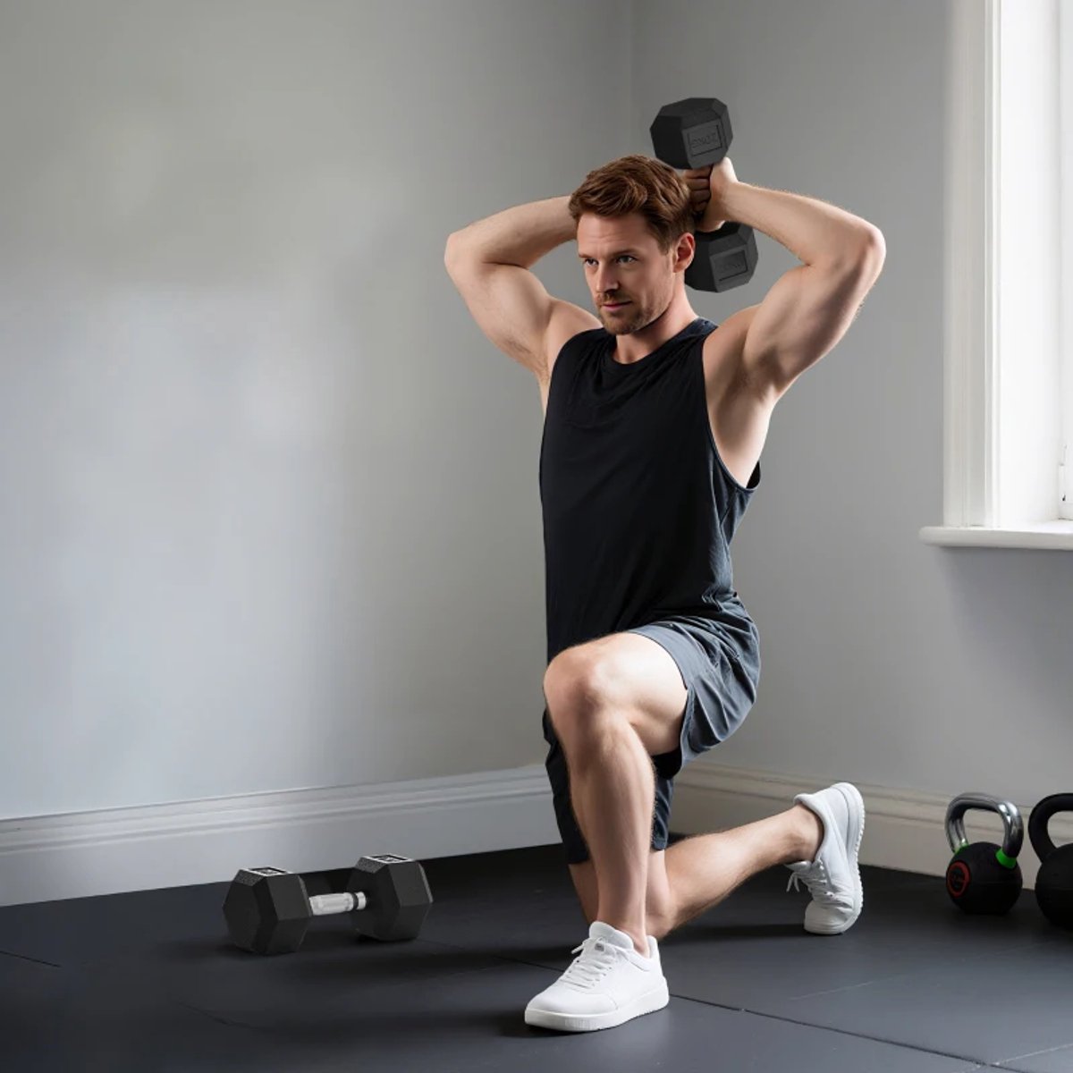 Dumbbells 2 x 20 kg - Halter - Set van 2 - Gekartelde Handvat - Gewichten Set - Halterset - Dumbbell Set - Krachttraining - Fitness - Gym - Geschikt voor Thuis en Sportschool – foto 2