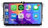 Autoradio 1/16GB met Carplay en Android Auto | Geschikt voor Vw volkswagen Golf 5 & 6 Polo Caddy Bora Jetta Transporter T5 Touran Passat scirocco 2003-2017 | Autoradio met navigatie | 2007 2008 2009 2010 2011 2012 Rns mk5 A6 R b6 | Met screencleaner