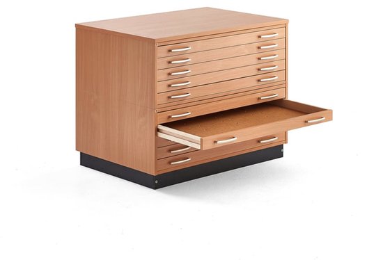 Meuble à dessin SKETCH complet, 10 tiroirs, format A1, stratifié hêtre