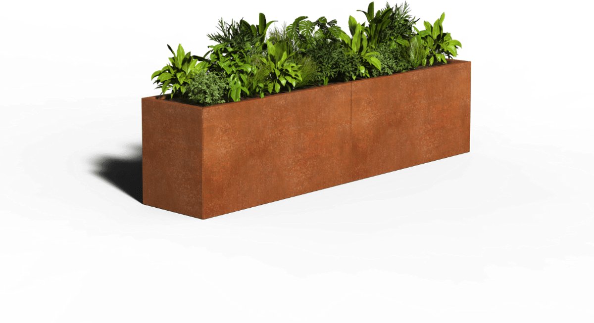 Cortenstaal Plantenbak Rechthoek | 240 x 50 x 80 | Zonder bodem