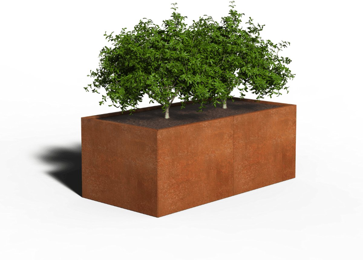 Cortenstaal Plantenbak Rechthoek | 160 x 80 x 40 | Zonder bodem