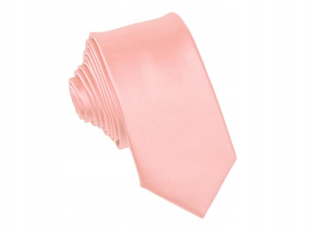 Stijlvolle Zalmkleurige Jacquard Slim Fit Heren Das