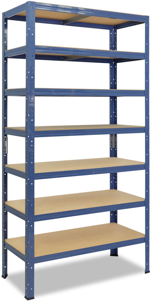 Shelfplaza HOME metalen stellingkast - 200x100x60 cm - blauw - 7 planken