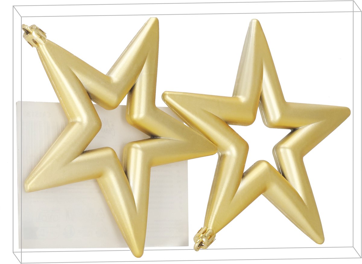 Onbreekbare kerstbal in de vorm van een ster, set van 2 stuks, merk Springos.