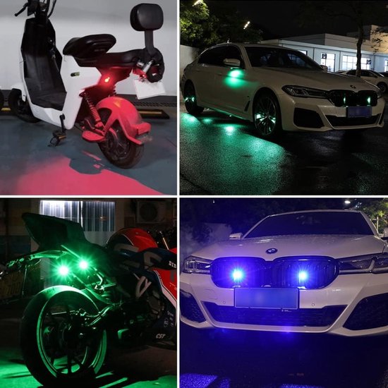 Joiride - 2 Stuks - Oplaadbare LED Stroboscooplichten - 7 Kleuren - Waterdicht - Fiets/Auto/Drone - (3,8x2cm) - STROBIES — afbeelding 4