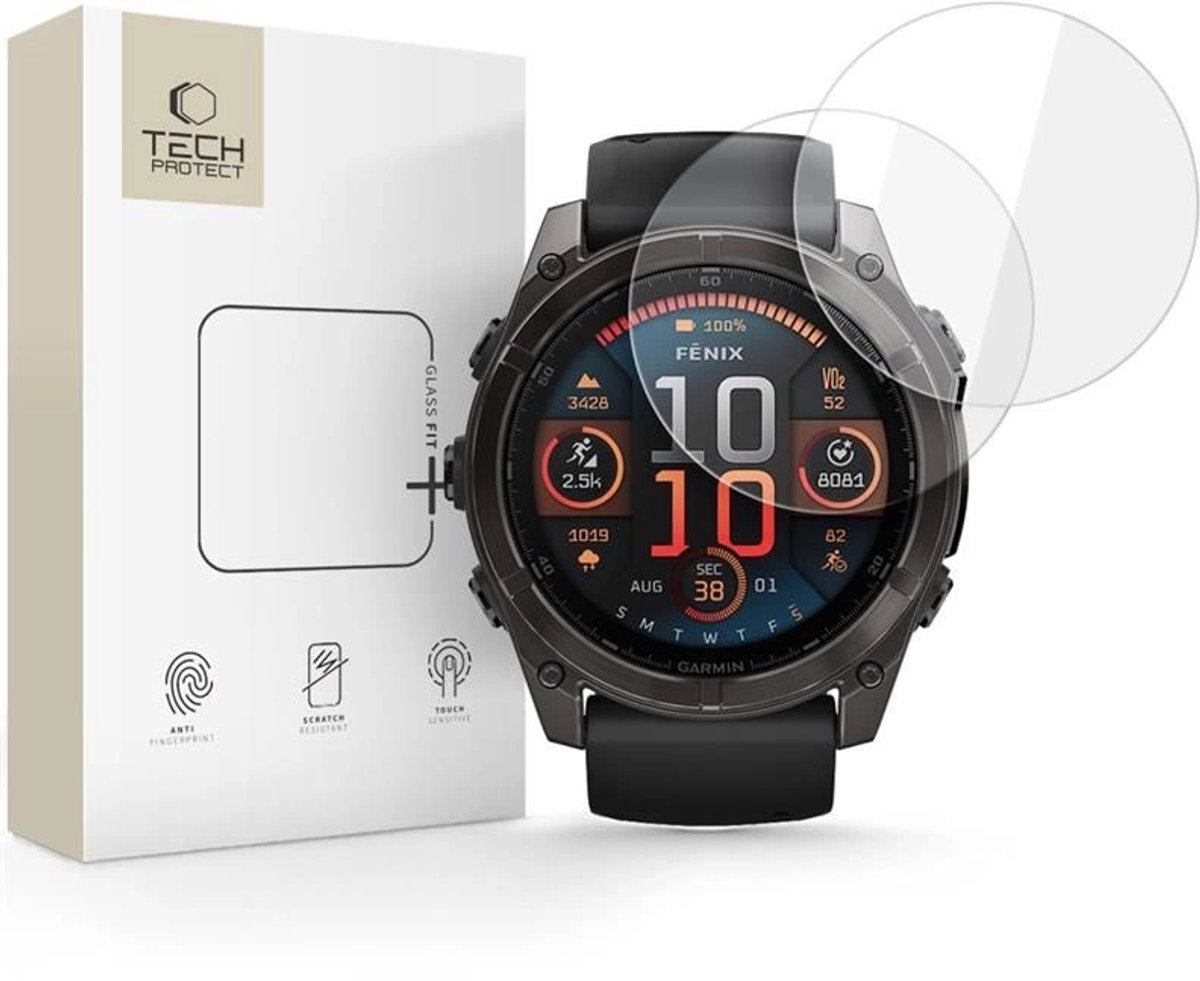 Tech-Protect Gehard Glas Glass Fit+ 2-Pack Voor Garmin Fenix 8 51 Mm