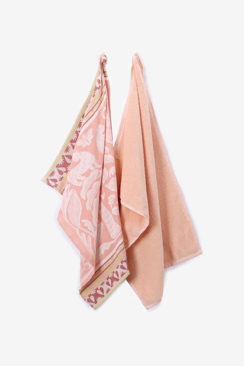 Sissy-Boy - Lichtoranje handdoek en theedoek
