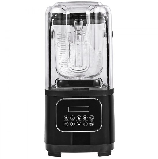 Professionele Blender - Horeca Blender - Capaciteit 2 L - Met Beschermkap - Glazen Kan - 9 Snelheden & 5 Functies - Voor Smoothies & Shakes - Zwart — afbeelding 2