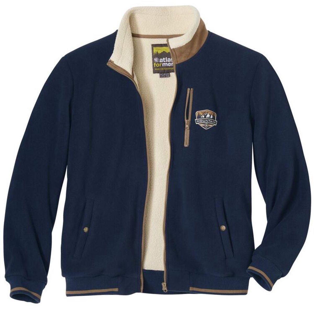 ATLAS FOR MEN - Mountain jack van fleece- en sherpastof - Heren - Verkrijgbaar in grote maten - M