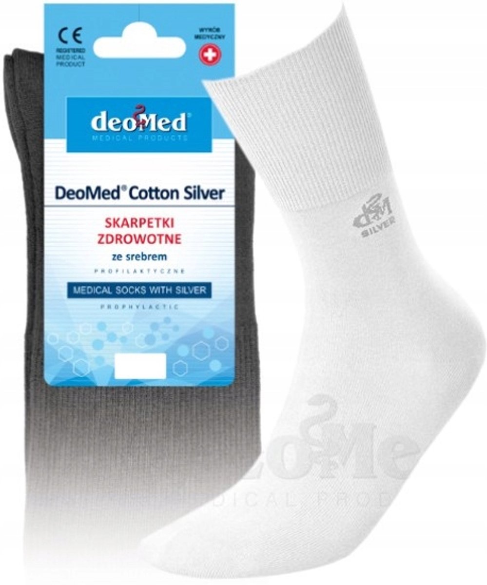 DeoMed Cotton Sokken Antislip Antibacterieel Wit