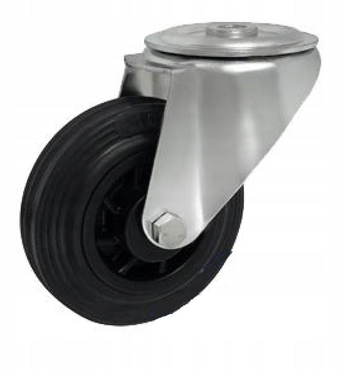 Zwenkwiel met centraal gat, 100 mm, draagvermogen 60 kg