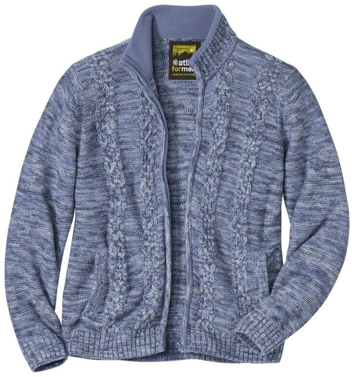 ATLAS FOR MEN - Casual vest van gemêleerd tricot - Heren - Verkrijgbaar in grote maten - L