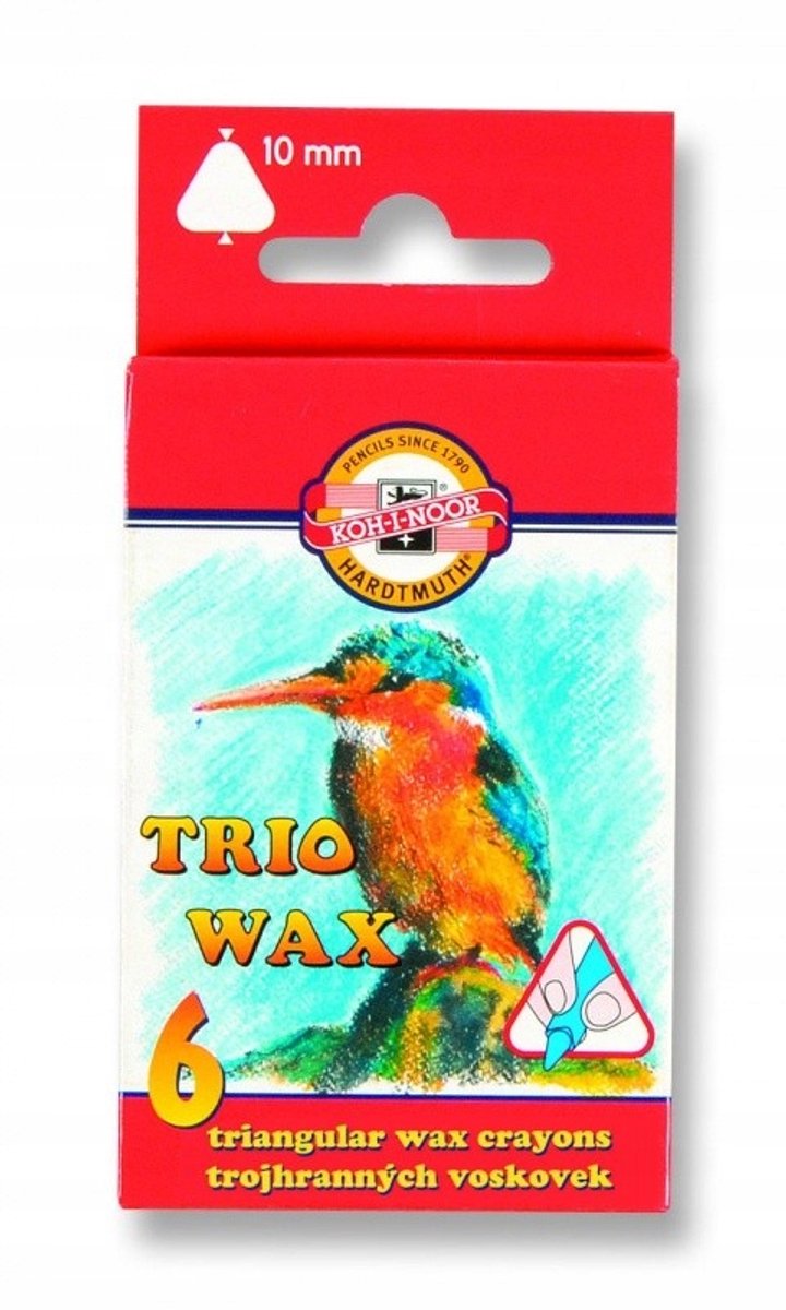 Koh-I-Noor Trio Wax Jumbo Kleurpotloden - 6 Kleuren