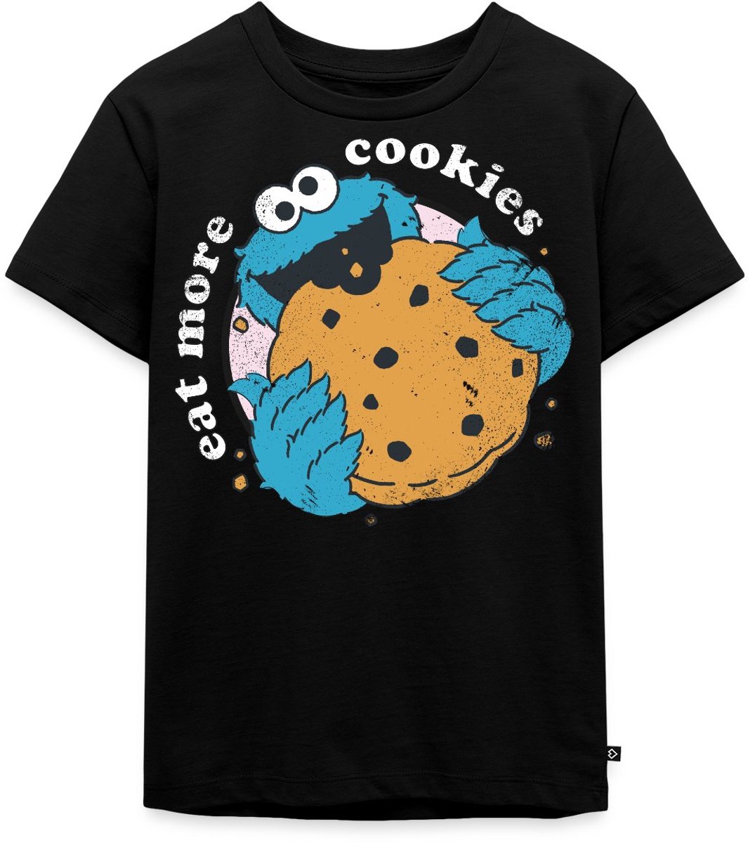 Sesamstraat Koekiemonster Eet Meer Koekjes Premium T Shirt Kinderen