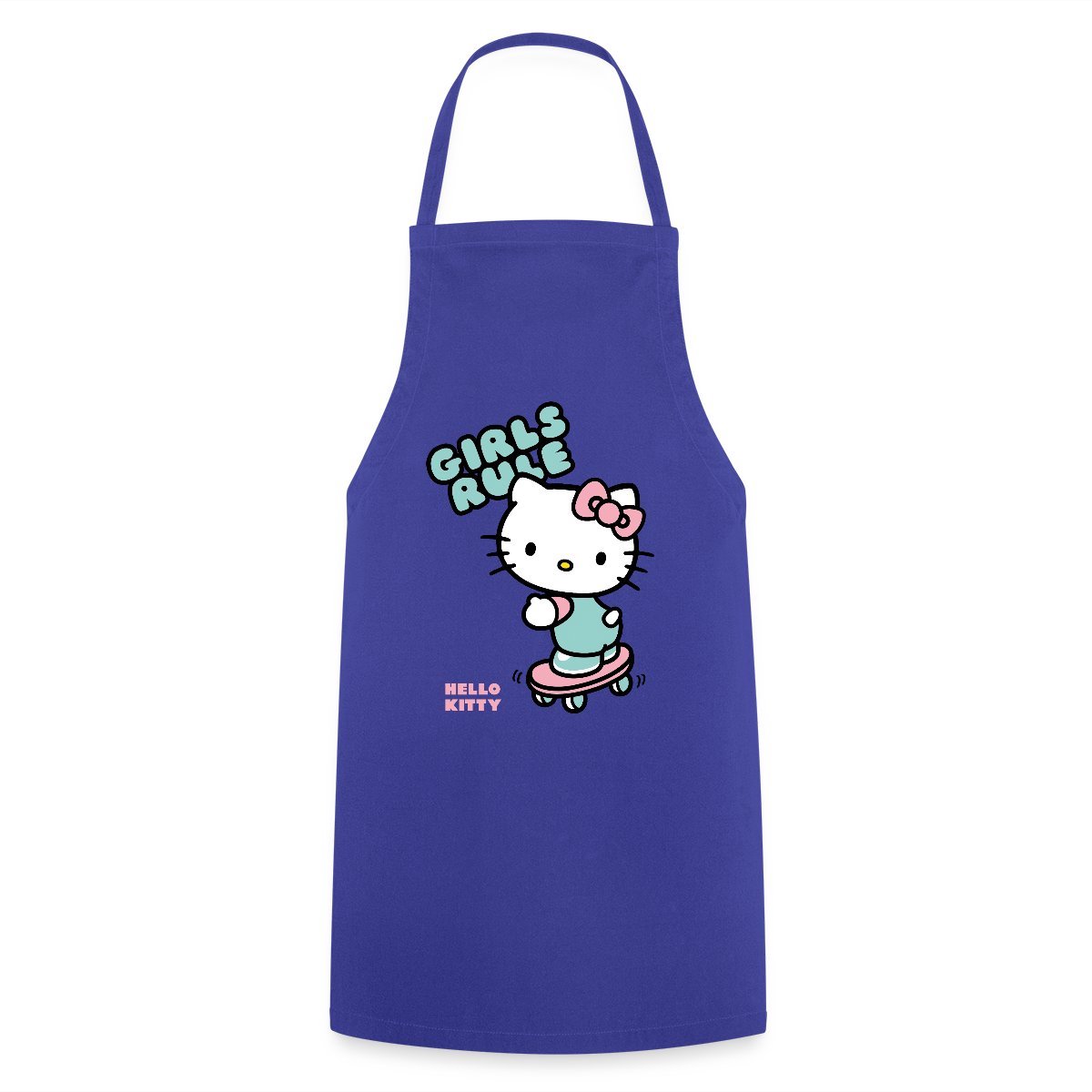 Hello Kitty Op Een Skateboard Met Girls Rules Keukenschort