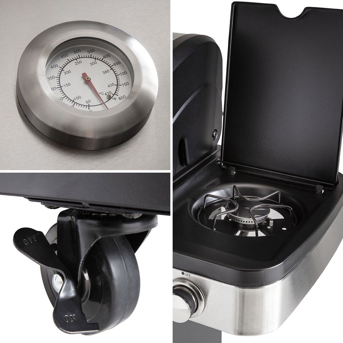 BBQ Barbecueset op gas - Grill/Plancha - FIDGI 3 + buffet +