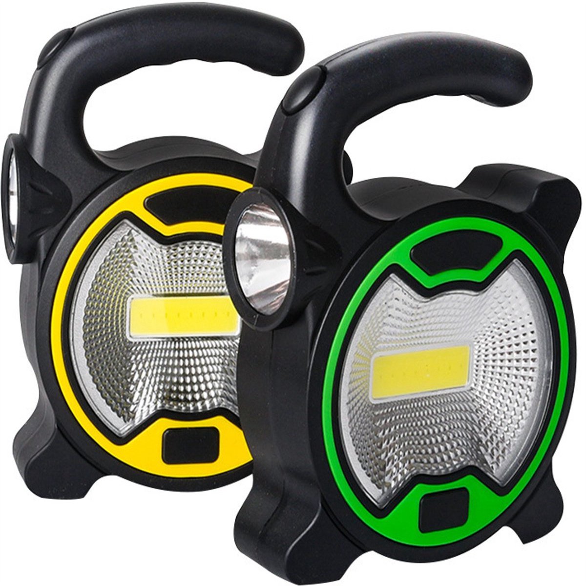 Ynkkvre -Groen +geel - Plastic - Krachtige Led Zaklamp Voor Outdoor En Noodgevallen - 2 Stuk - Campen/Wandelen