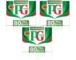 PG Tips One Cup Thee Original Zwarte Thee, Sinds 1930 Voor Echte Theeliefhebbers, Verfrissende Aromatische Smaak, 240 Zakjes, 1 Pak met Kajal Sticker