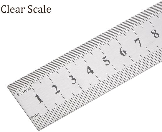 Liniaal Inches Metrieke en Inch RVS Liniaal 100cm/40 inch - Nauwkeurige Meetlat voor ...