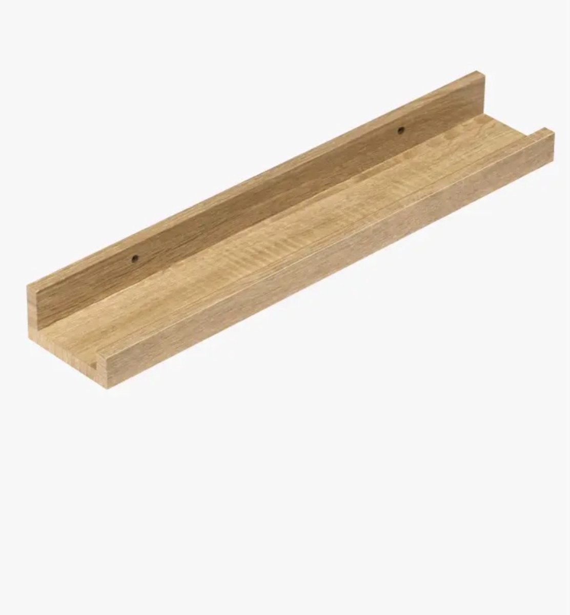 Handgemaakte eiken zwevende wandplank - als fotoplank kruidenplank - zwevende design 40 cm