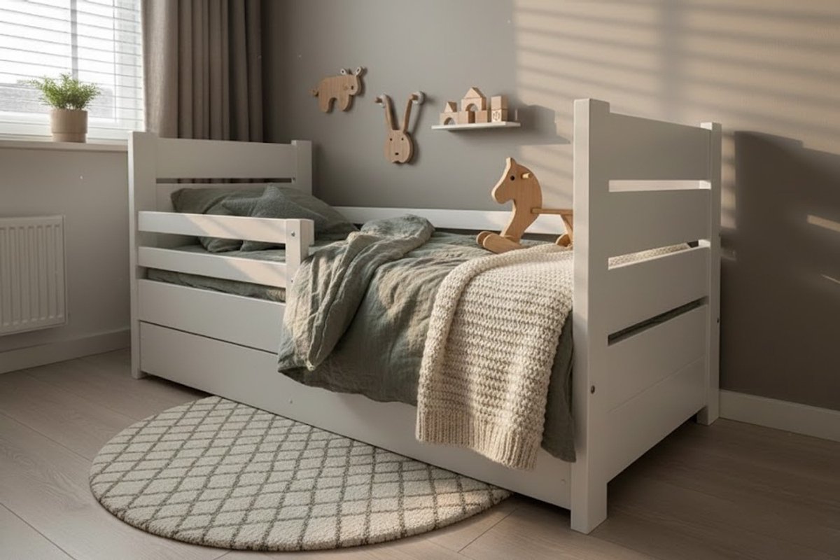 Rockwood® Peuterbed Milly en Mo Wit met lattenbodemIk wil een gratis peuterdekbed Naturel