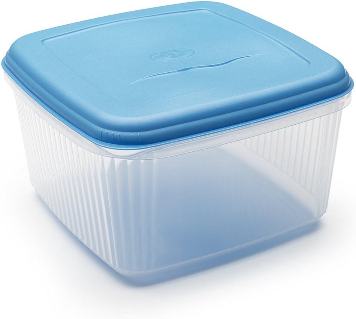 10L vierkante lunchbox met transparant deksel - blauw