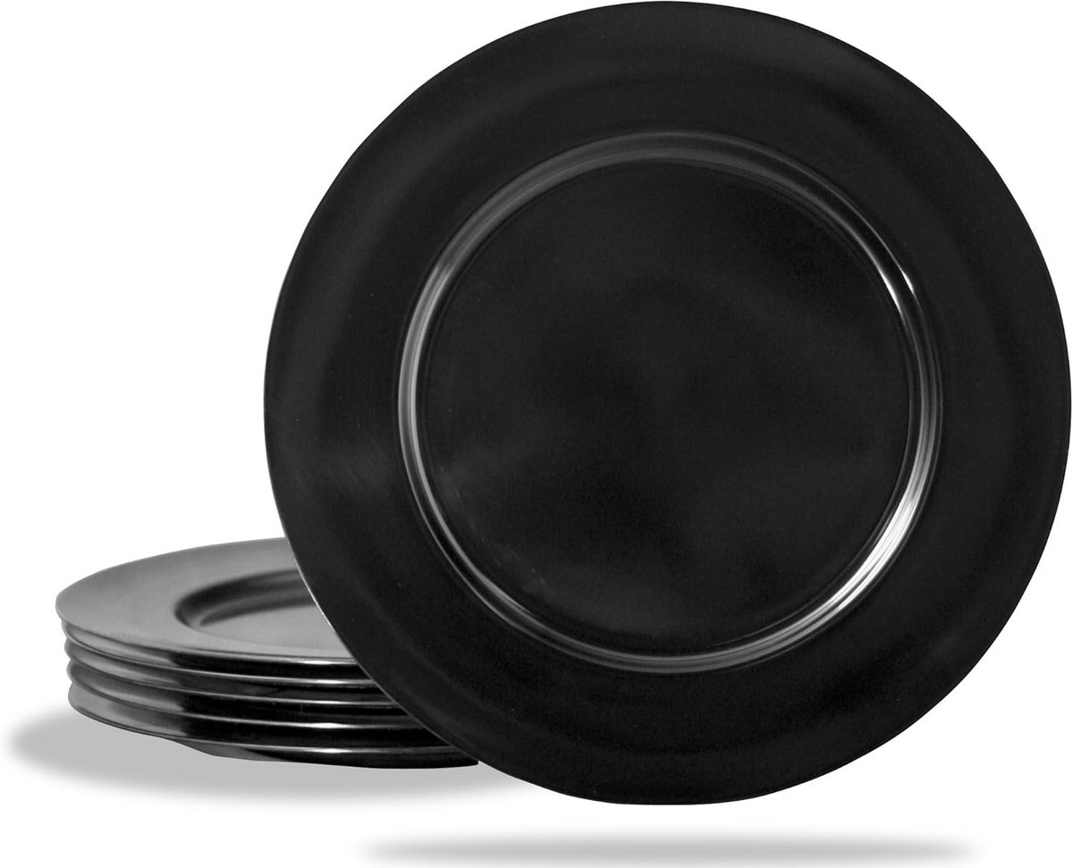 Zwart plat melamine bord - diner