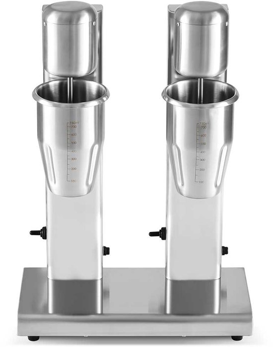 HCB® - Professionele Horeca Milkshakemixer - dubbel - 2 x 750 ml - RVS / INOX Milkshakemaker - 35x17x52 cm (BxDxH) - 6 kg - 1361 van HCB — afbeelding 4