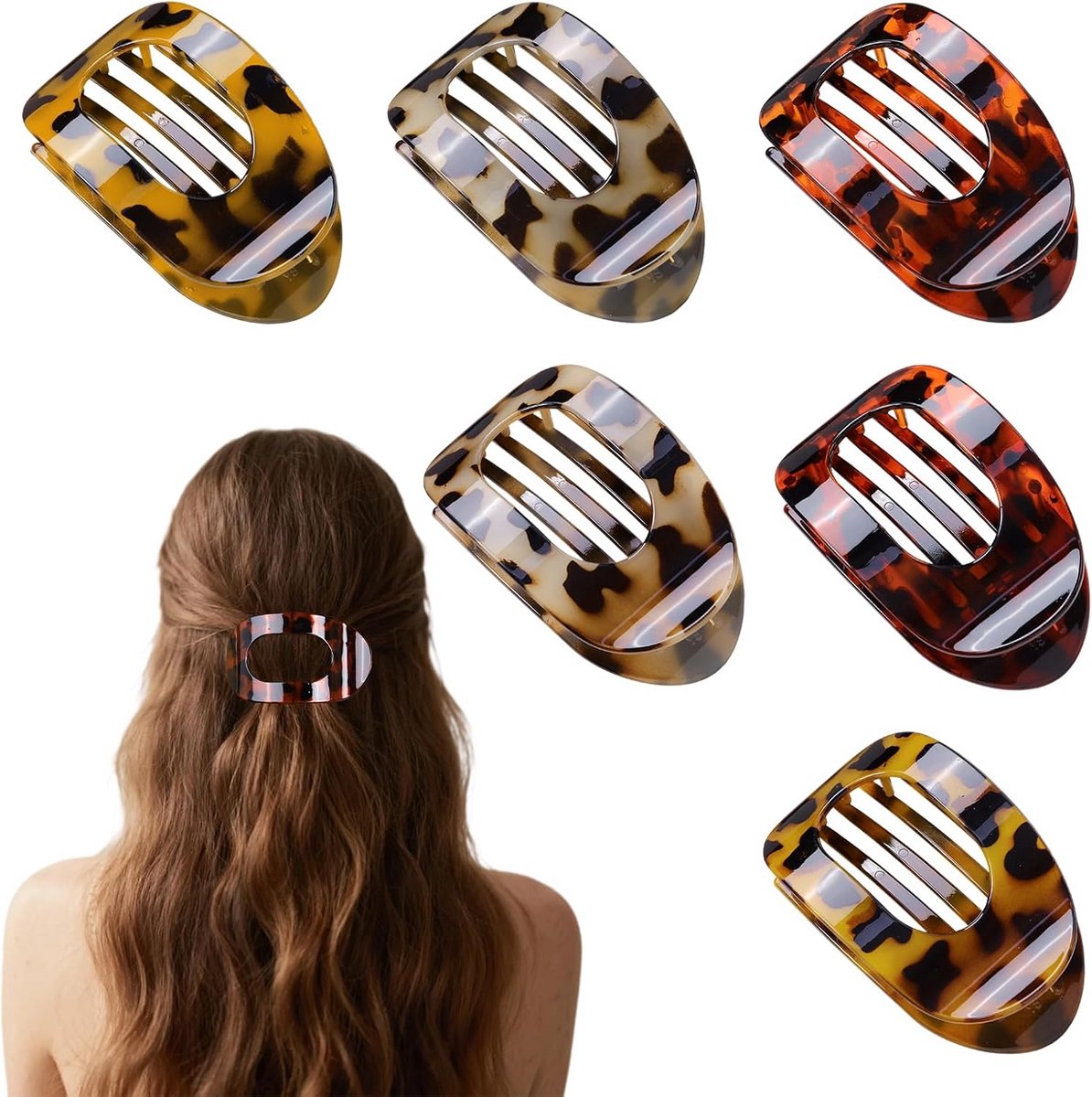 Set van 6 Haarspelden voor Vrouwen, Non-Slip Haarstijl Accessoire voor Dun en Dik Haar