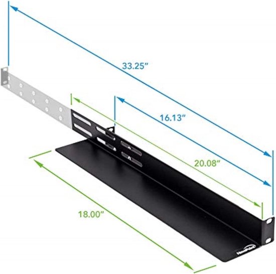 Server Rack Rails 19x16 Verstelbare Server Rack Plank Rail voor 19 inch Kasten | bol