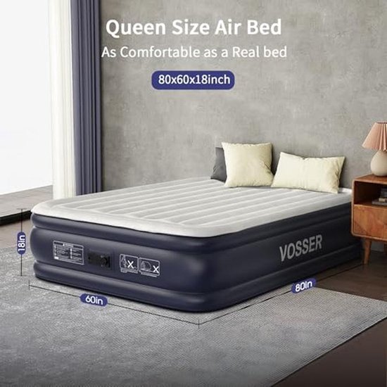 Queen Luchtmatras met Geïntegreerde Pomp - Zelfopblazend, Comfortabel en Duurzaam - Ideaal voor Campers en Thuis van Queen — afbeelding 5
