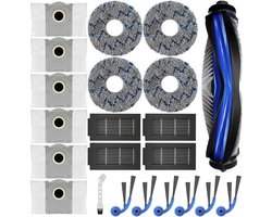 22 stuks accessoires - geschikt voor Ecovacs Deebot T30C Omni - T30C - T50S - N50 robotstofzuiger - 1 hoofdborstel - 4 reinigingsdoeken - 4 filters - 6 stofzakken - 6 zijborstels