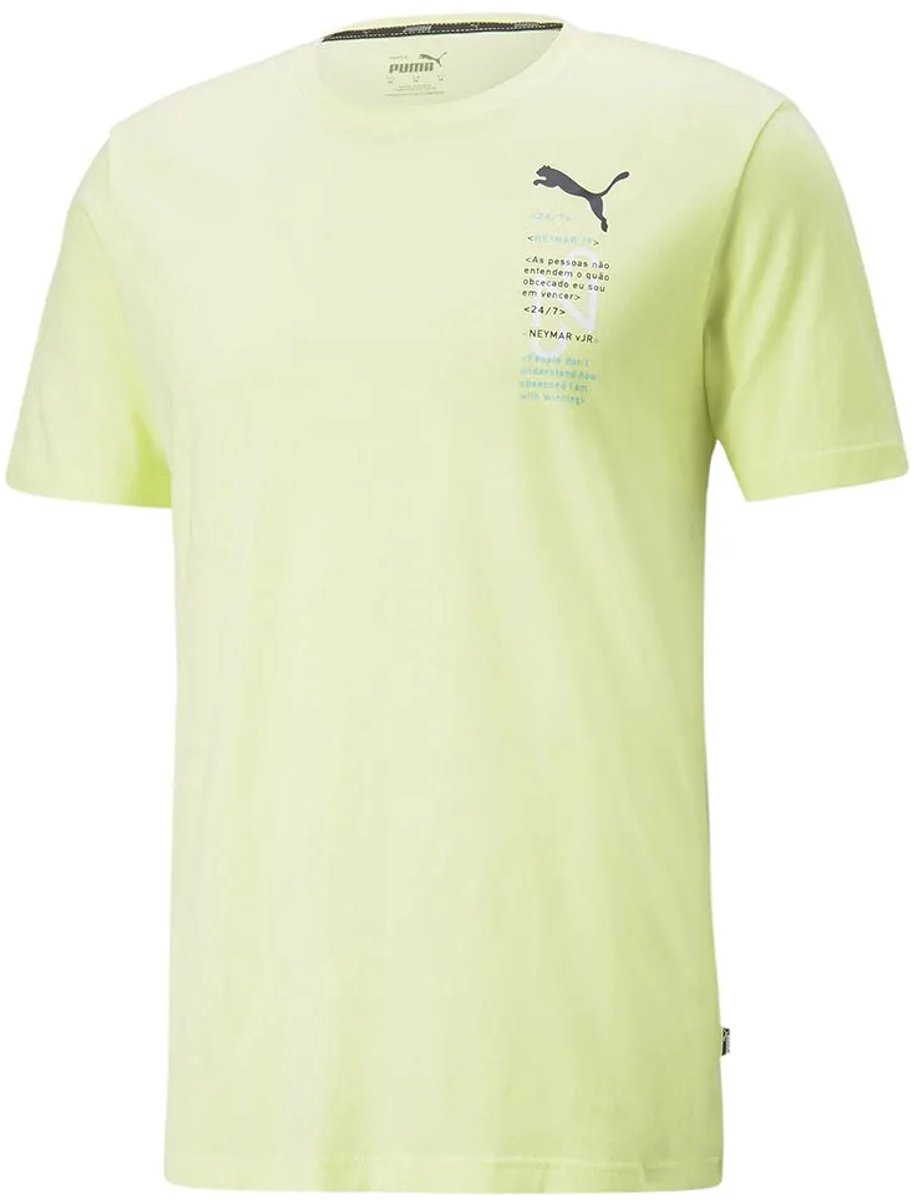 Puma Neymar Jr 24/7 Graphic T-shirt Met Korte Mouwen Geel S Man