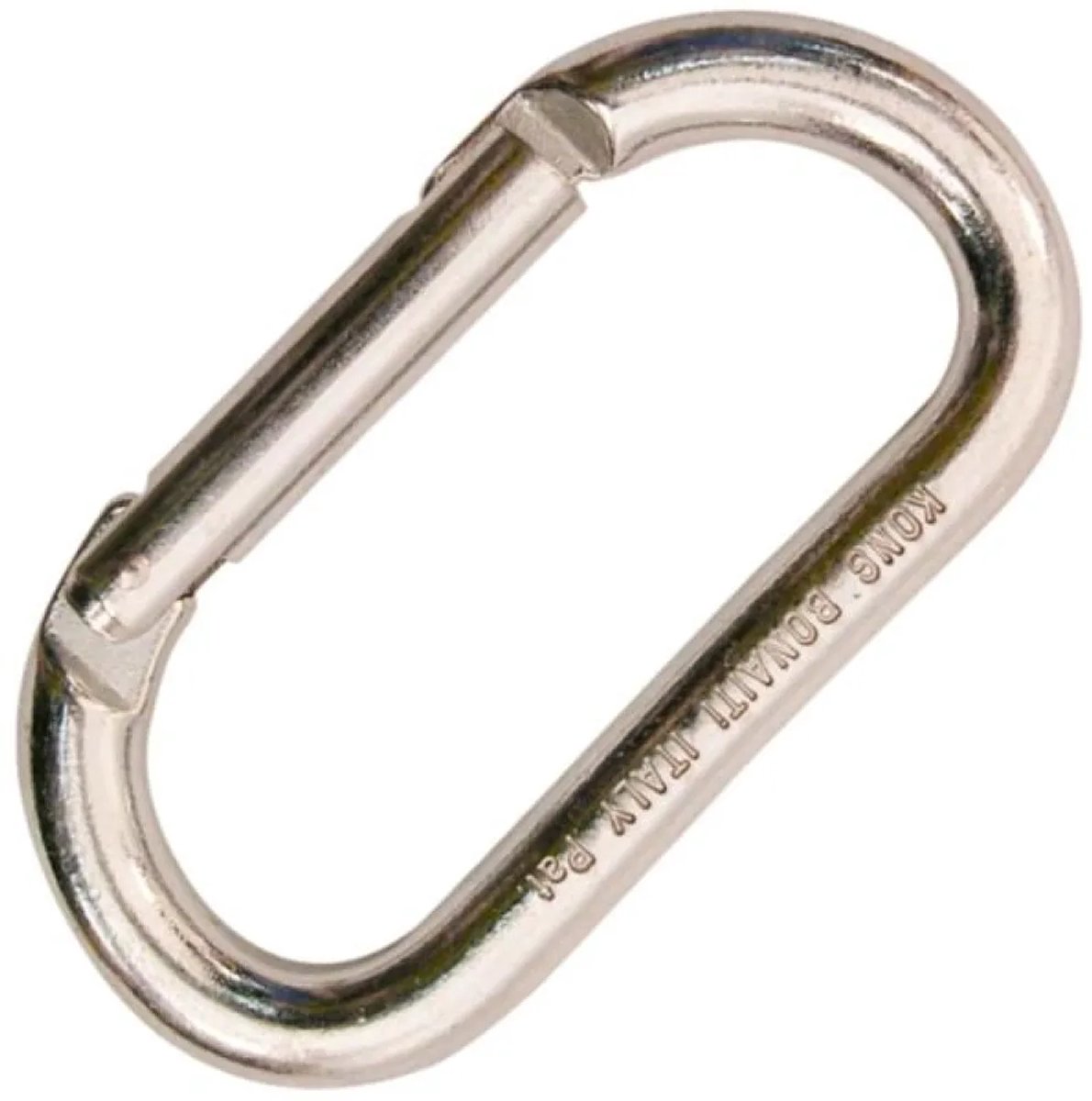 Kong Italy Oval Alu Straight Gate Karabijnhaak Zilver