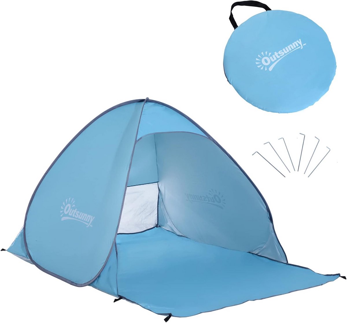 Pop-up Strandtent Camping Tent 150x200x115cm Blauw Automatisch Polyester