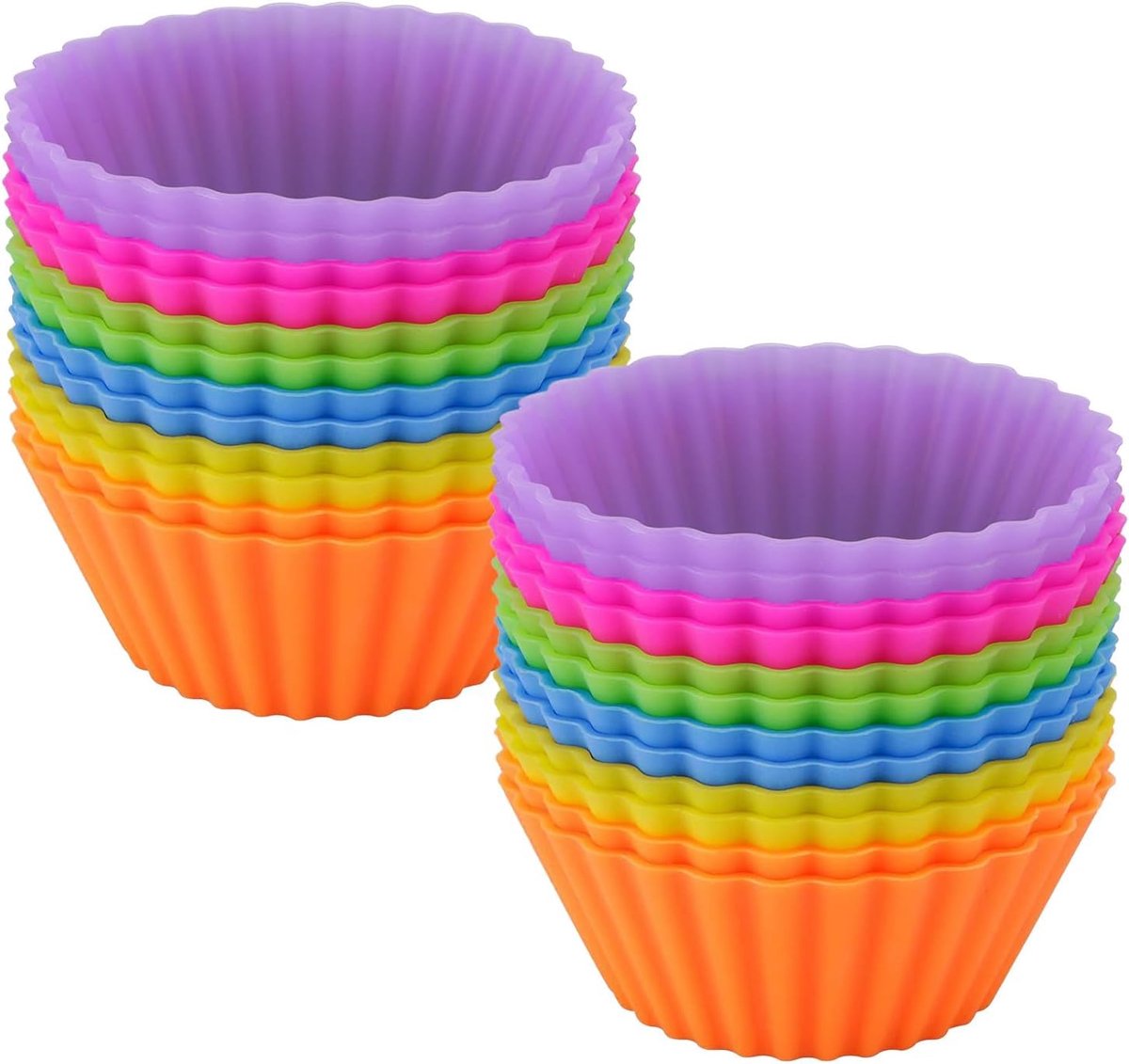 Unyqoos® Set van 24 herbruikbare siliconen muffinvormpjes voor veelzijdig bakken
