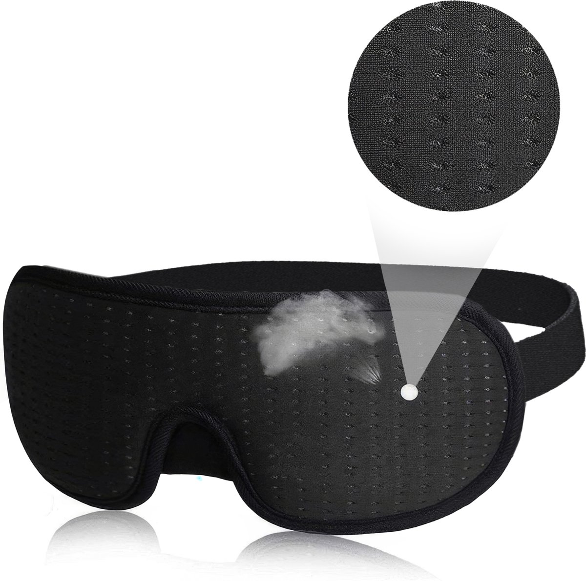 Tribe & Co Verstelbaar Slaapmasker – Slaapmaskers - 100% Verduisterend - Ademend Traagschuim - voor Mannen, Vrouwen en Kinderen — afbeelding 4