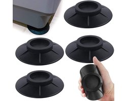 Mmgoqqt 4-Delige - Plastic Anti-Slip Pads - Zwart - Wasmachine Anti-Trill Mat - Duurzaam Vloerbescherming Voor Apparatuur