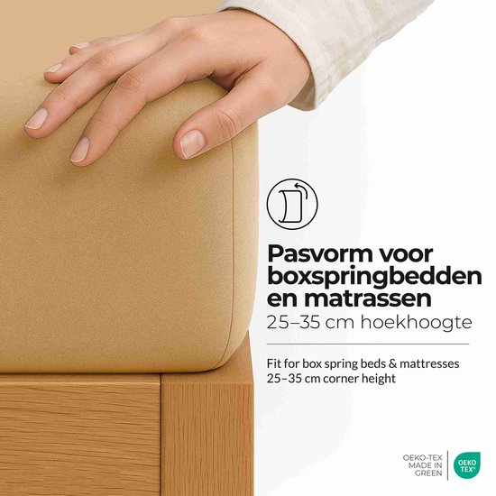 Hoeslaken etérea Extra Jersey 240x220 cm - Oekotex - 100% coton - jusqu'à 35 cm - Ivoire