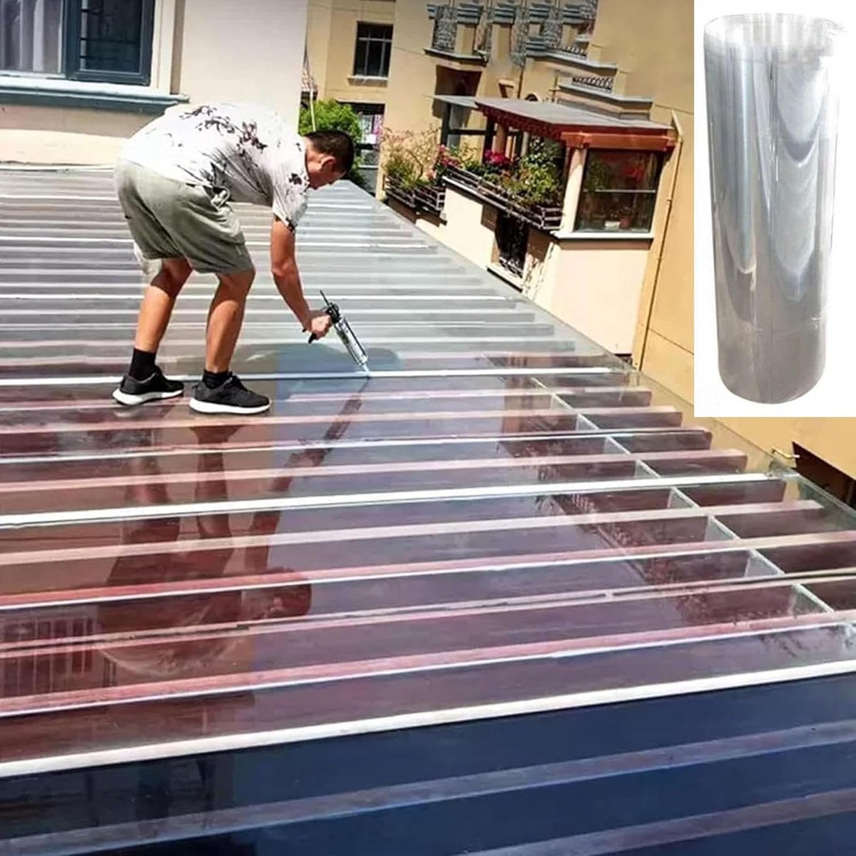 Transparante Polycarbonaat Dakplaat 1mm Dik - UV-bestendig en Waterdicht voor Kas en Afdak